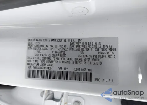 2024 Mazda Cx-50 2.5 S Select из США, поврежденный, VIN 7MMVABAM7RN184594